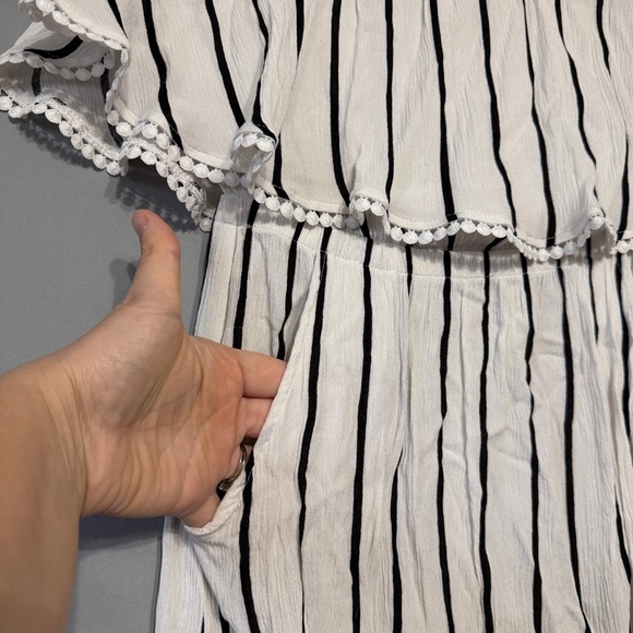 Tropik Womens Striped Strapless Mini Dress Small Resortwear Tropical Vacation - Picture 4 of 7